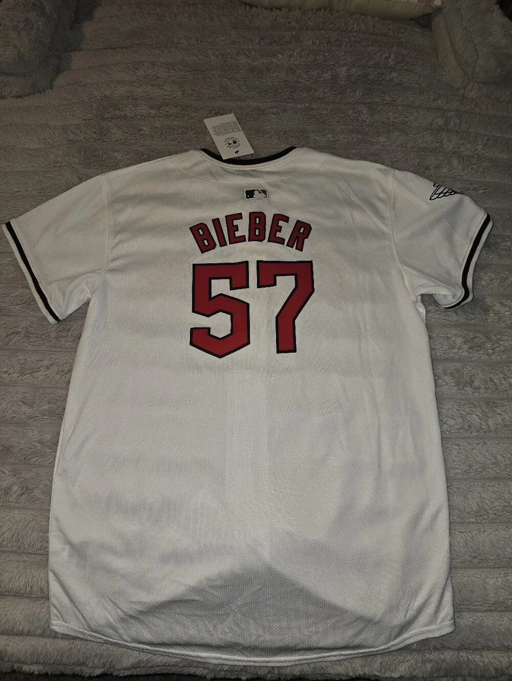 Shane Bieber #57 Nike Baseball Jersey New Youth XL 18 20 Guardians Cleveland